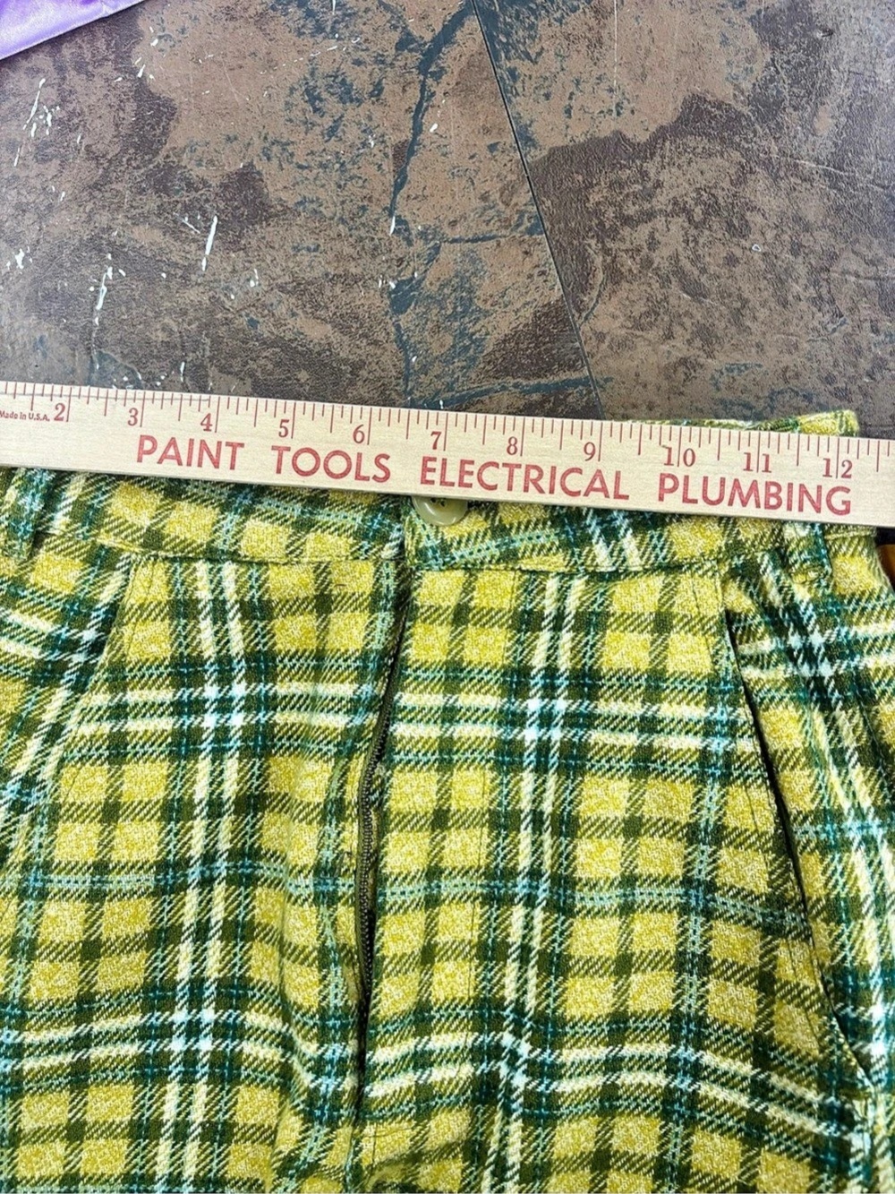 Free People About It Baggy Trousers Yellow & Green Small - Picture 3 of 6